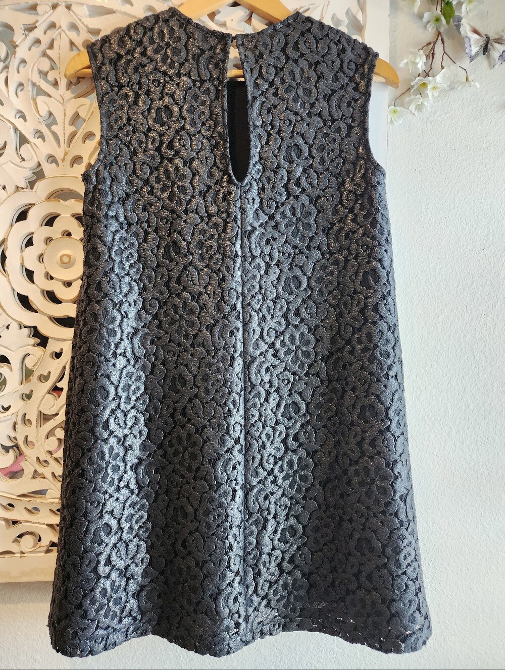 MSGM A-LINE MINI DRESS SLEVELESS CREW NECK EMBROIDERY DESING MADE IN ITALY Sz 40 - Picture 2 of 16